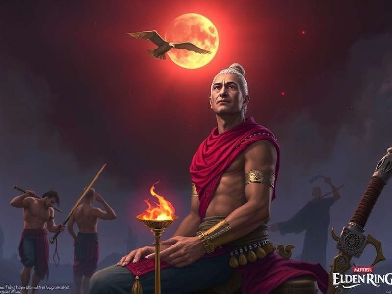 Elden Ring landscape with the Erdtree