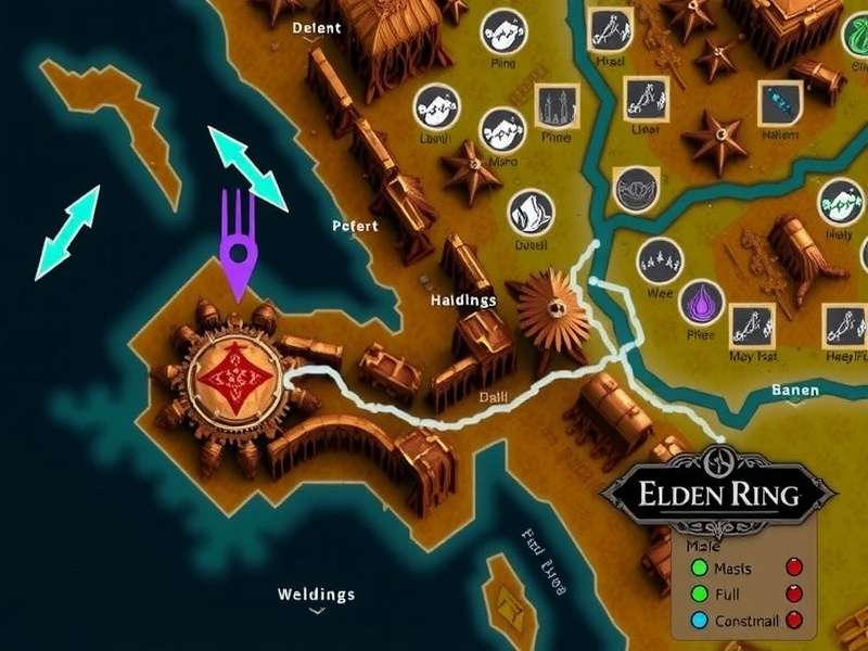 Complete map of Elden Ring Nightreign DLC showing regions and landmarks