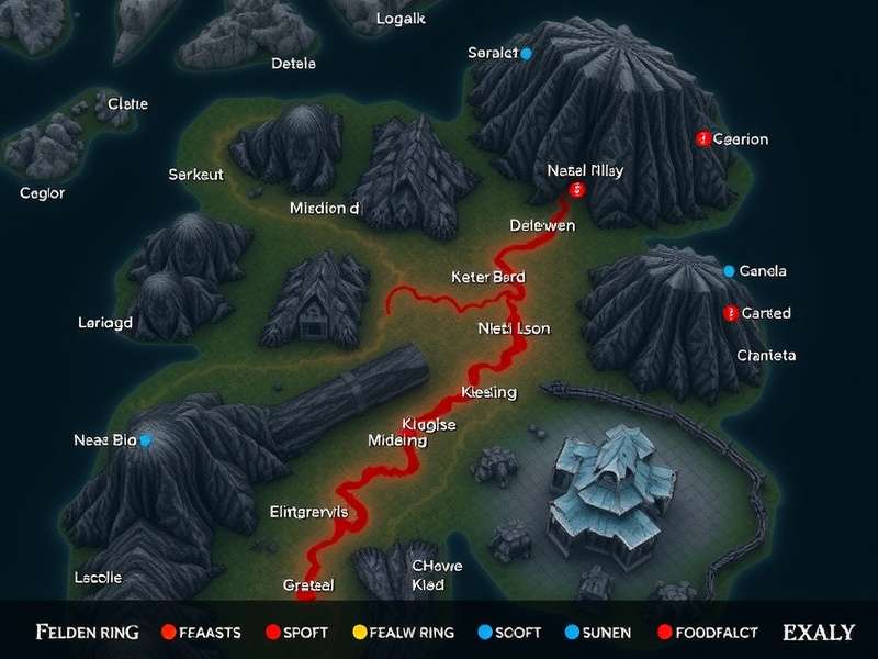 Elden Ring Interactive Map showing regions of the Lands Between