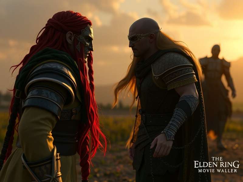 Elden Ring Movie Concept Art - A lone Tarnished looking over a vast, misty landscape