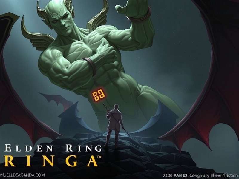 Artistic depiction of Miquella within the Haligtree, with golden light and unalloyed gold