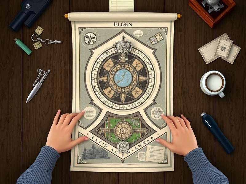 Elden Ring Map showing vast landscapes and mysterious structures