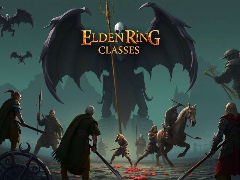 A lineup of all ten Elden Ring starting class characters standing together