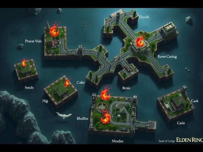Elden Ring Interactive Map showing boss locations across regions