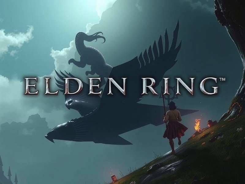 Elden Ring gameplay screenshot featuring the Tarnished warrior facing a massive boss in the Lands Between