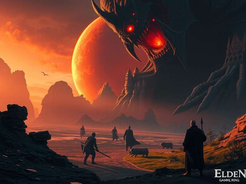 Elden Ring landscape featuring the Erdtree and a Tarnished warrior standing before a golden horizon