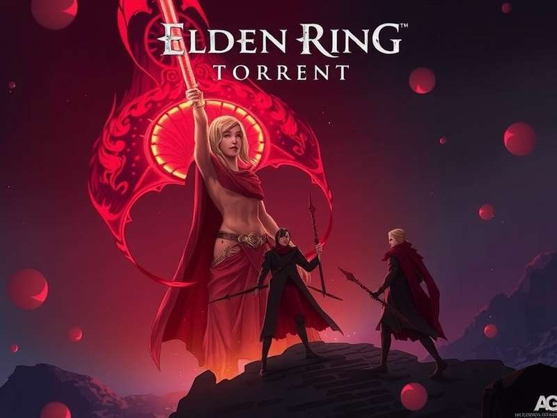 Elden Ring Torrent — Spectral Steed riding through the misty Lands Between, golden erdtree in background